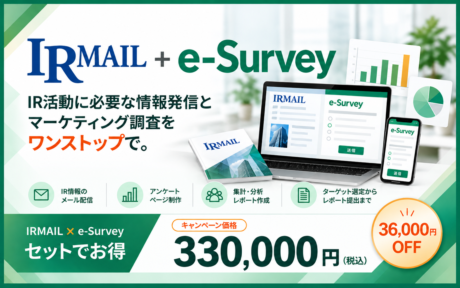 IRMAIL+e-Surveyセットでお得キャンペーン
