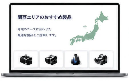 代理店や営業拠点ごとのおすすめ製品の紹介LPのイメージ
